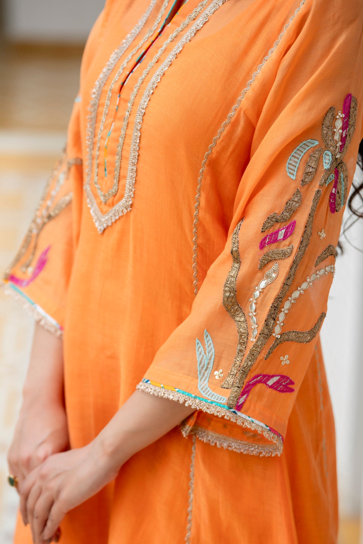 SUNHERI GOTA FARSHI SET