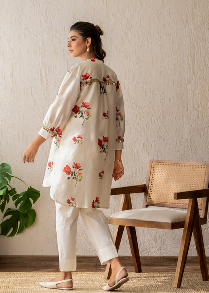 Ivory Bloom Short Kurta Set