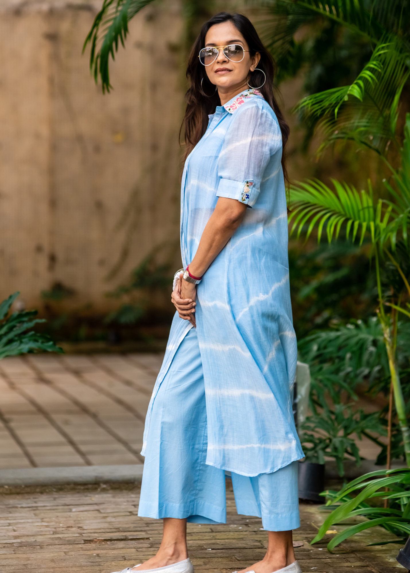 Light Blue Lehar Co-ord Set