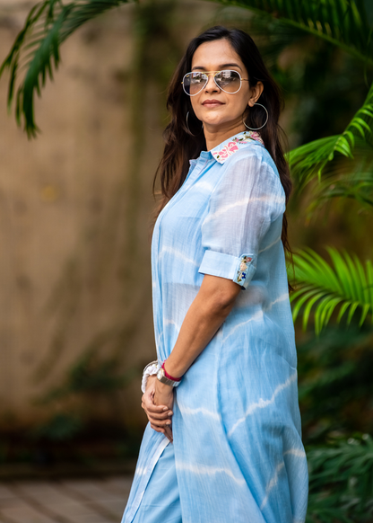 Light Blue Lehar Co-ord Set