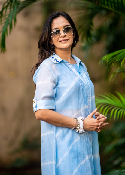 Light Blue Lehar Co-ord Set