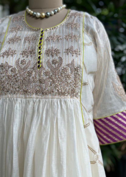 Ivory Purple Charm Kurta Set