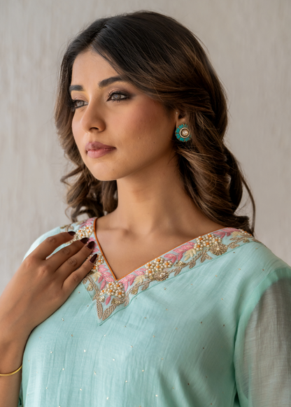 Aqua Sharara Set