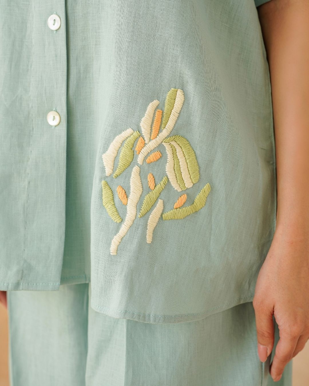 Aqua linen co ord set