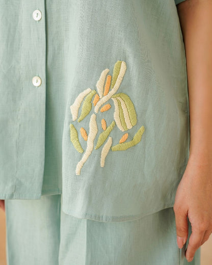 Aqua linen co ord set