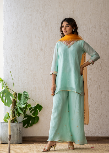 Aqua Sharara Set