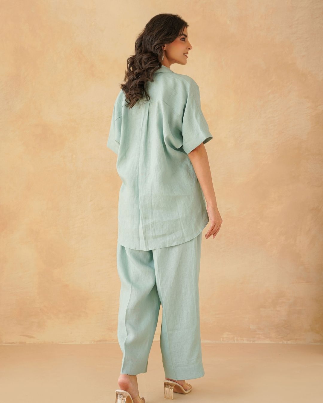 Aqua linen co ord set