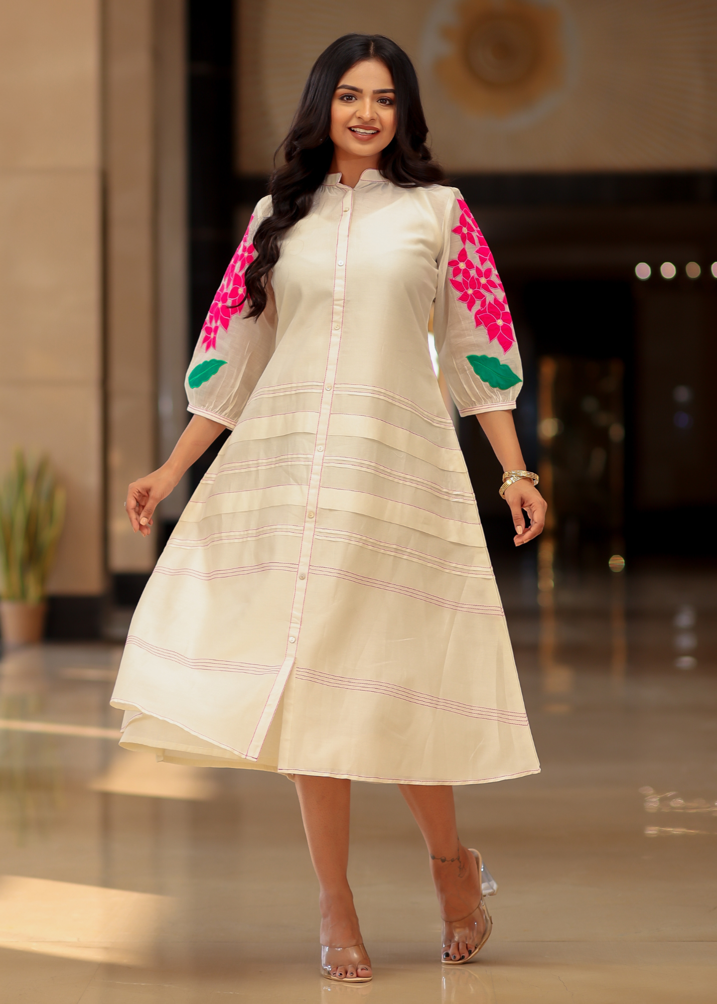 Ivory Floral Dress