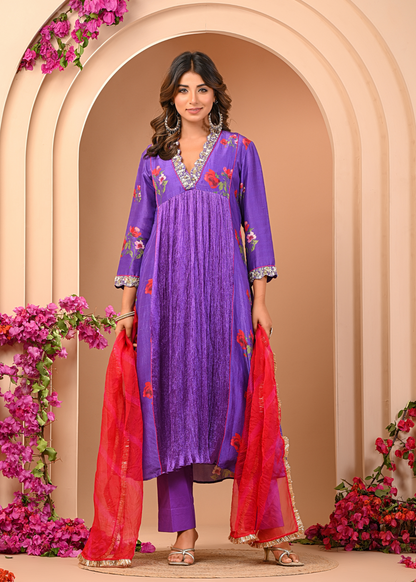 Amethyst Floral Kurta Set