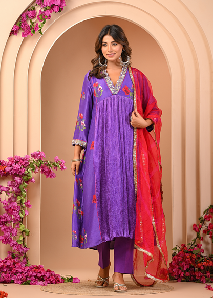 Amethyst Floral Kurta Set