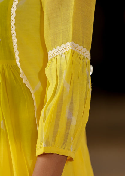 Resham Roses Yellow Kurta Set