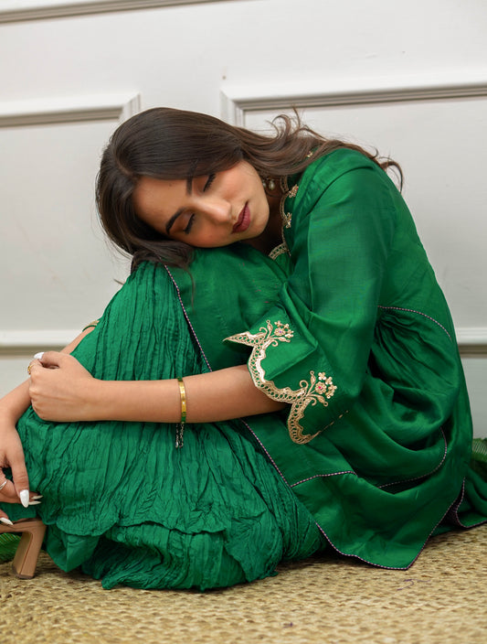 Emerald sharara set